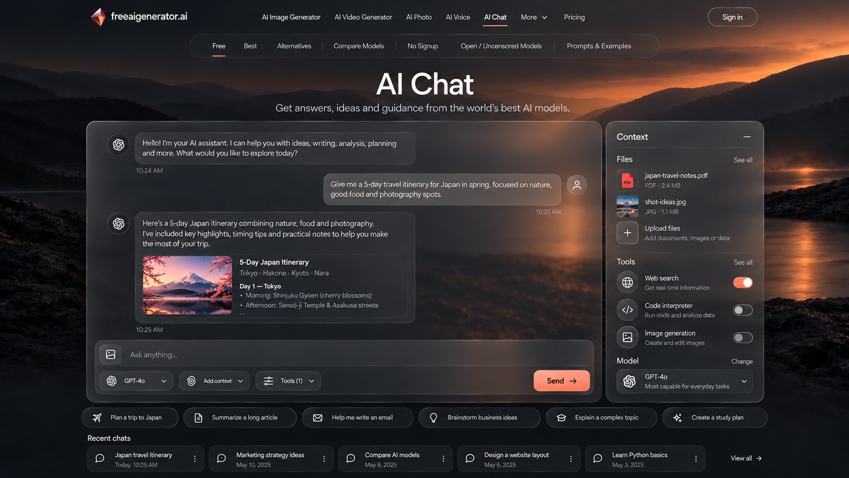 Ejemplo de espacio de chat AI